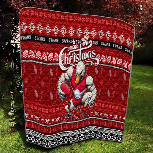Swans Football Xmas Quilt Australia AFL Mascot