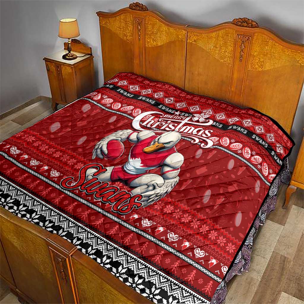 Swans Football Xmas Quilt Australia AFL Mascot