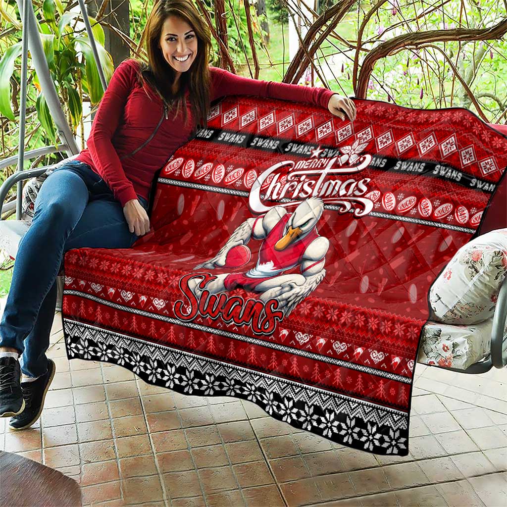 Swans Football Xmas Quilt Australia AFL Mascot