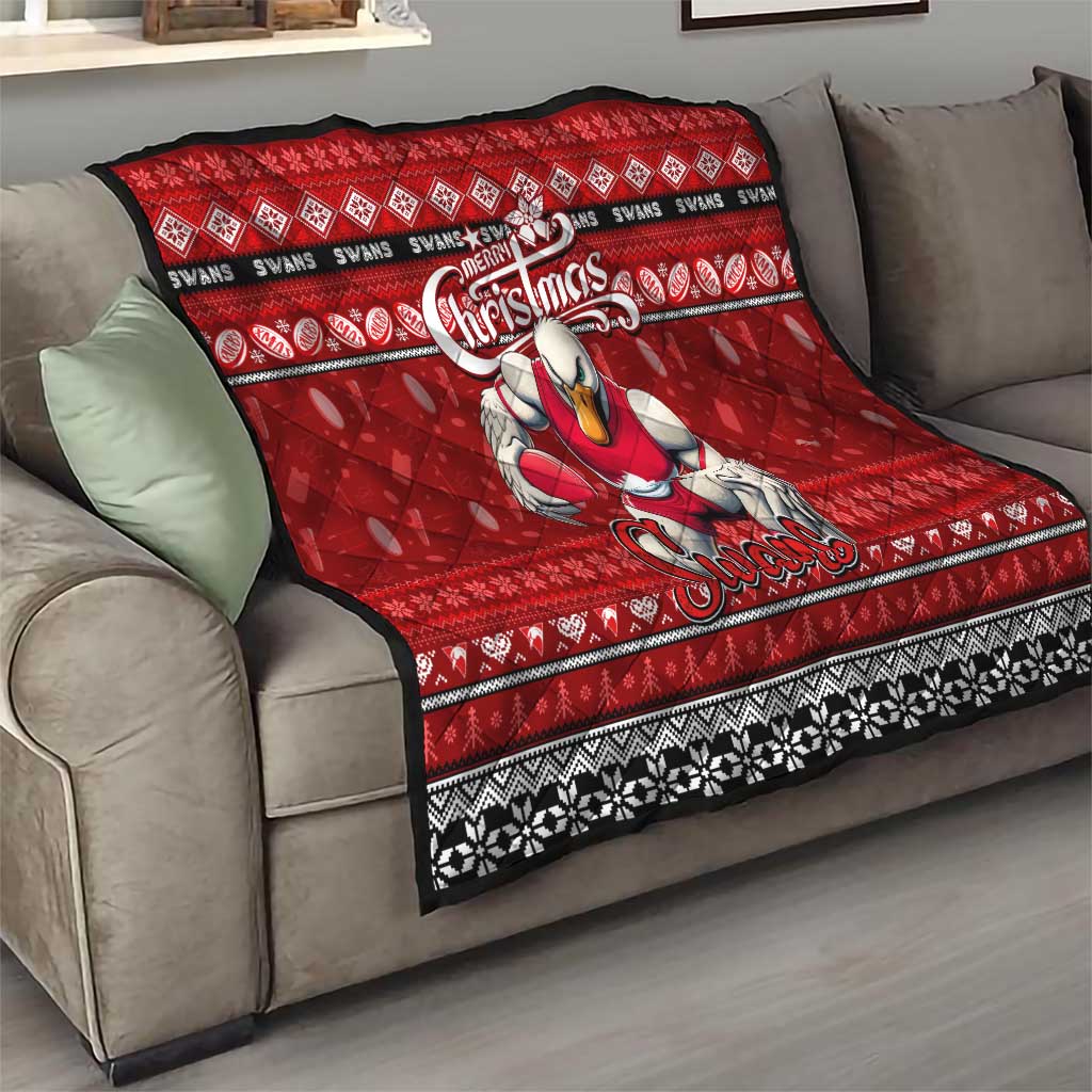 Swans Football Xmas Quilt Australia AFL Mascot