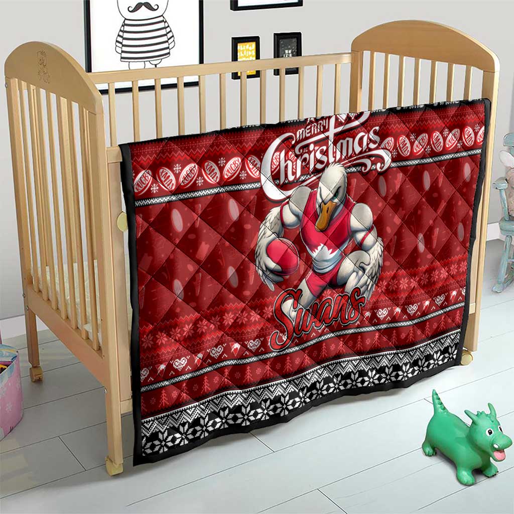 Swans Football Xmas Quilt Australia AFL Mascot