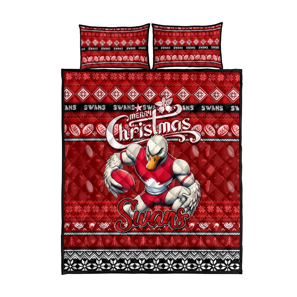 Swans Football Xmas Quilt Bed Set Australia AFL Mascot