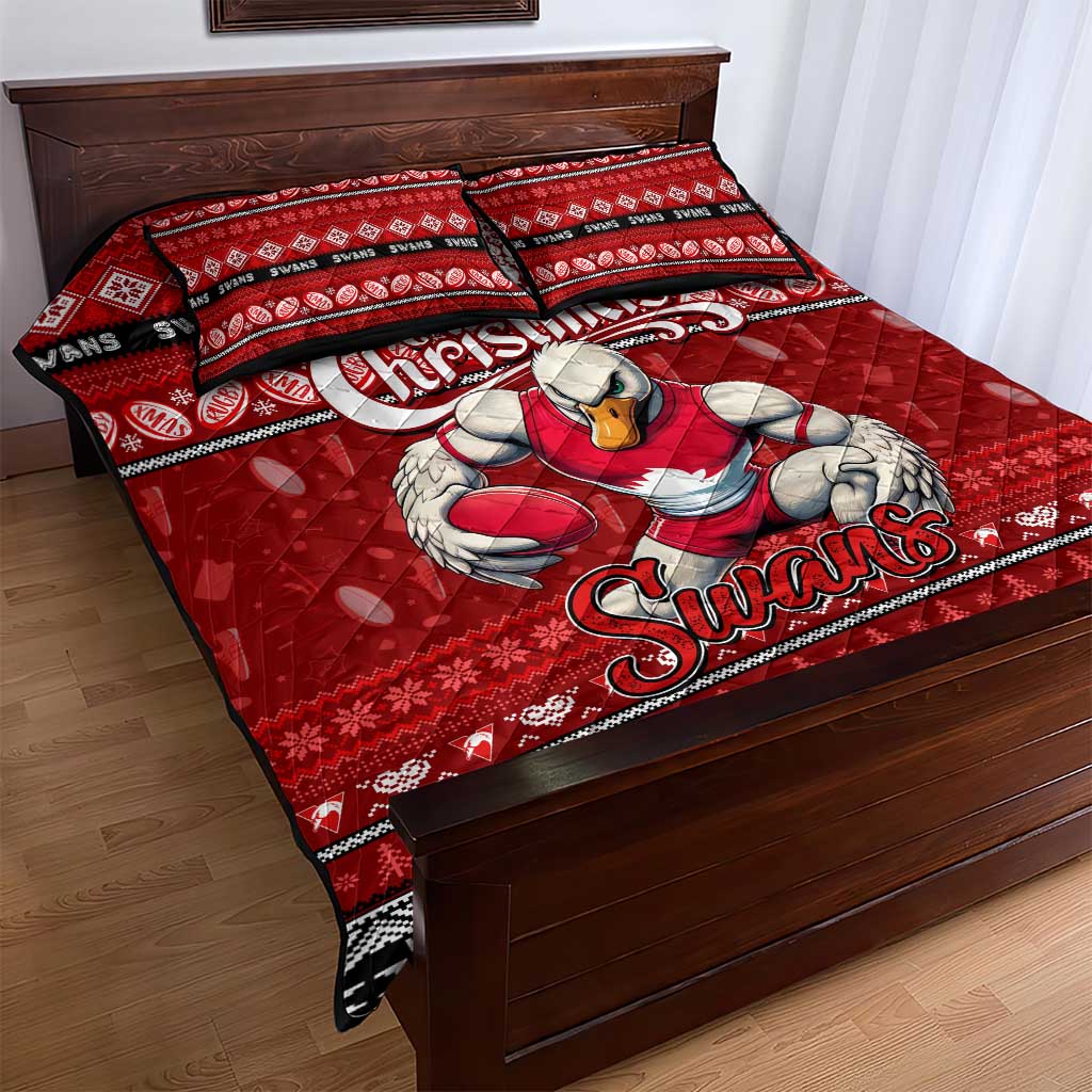 Swans Football Xmas Quilt Bed Set Australia AFL Mascot