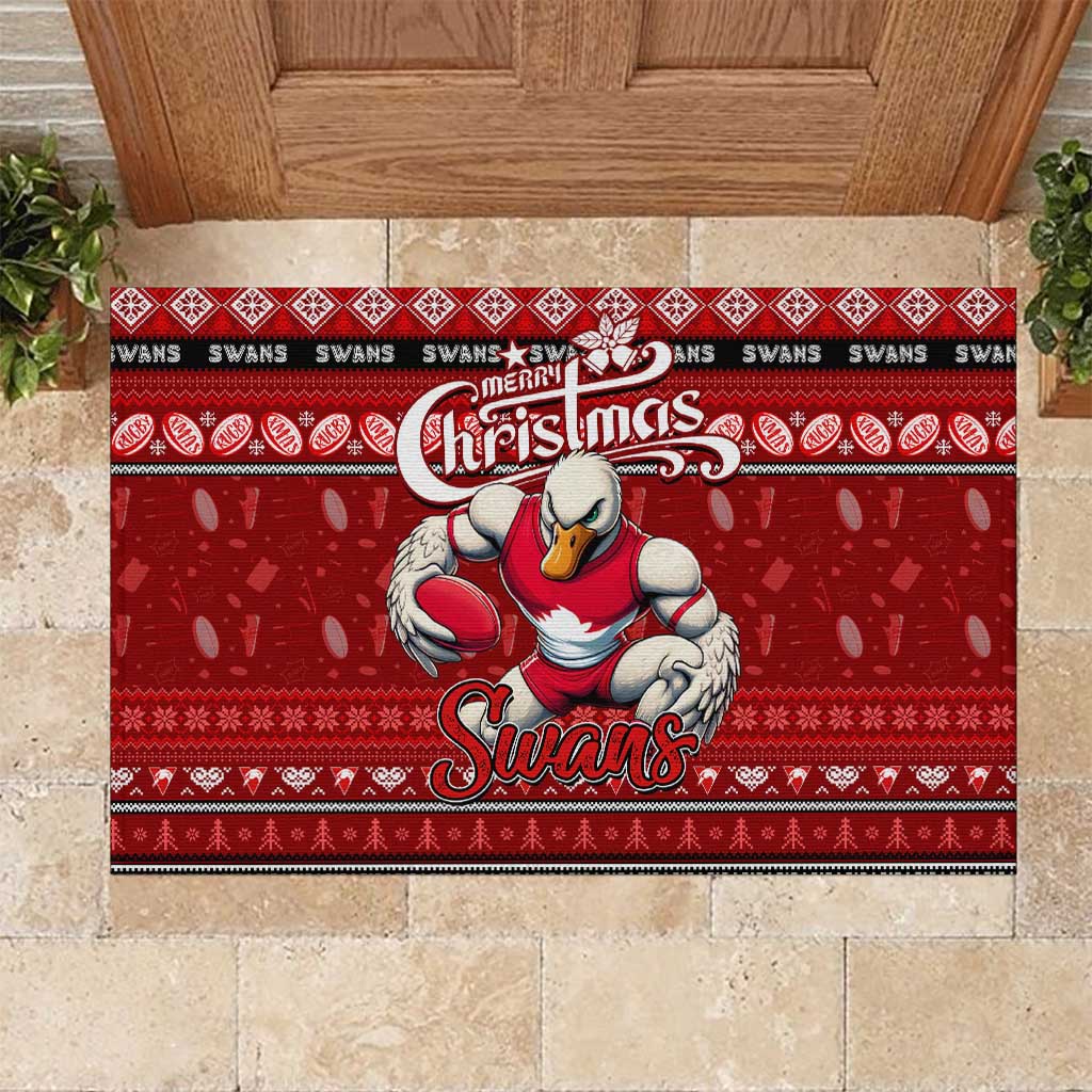 Swans Football Xmas Rubber Doormat Australia AFL Mascot