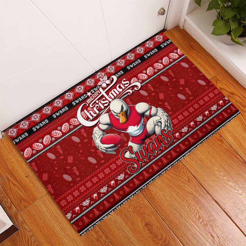 Swans Football Xmas Rubber Doormat Australia AFL Mascot