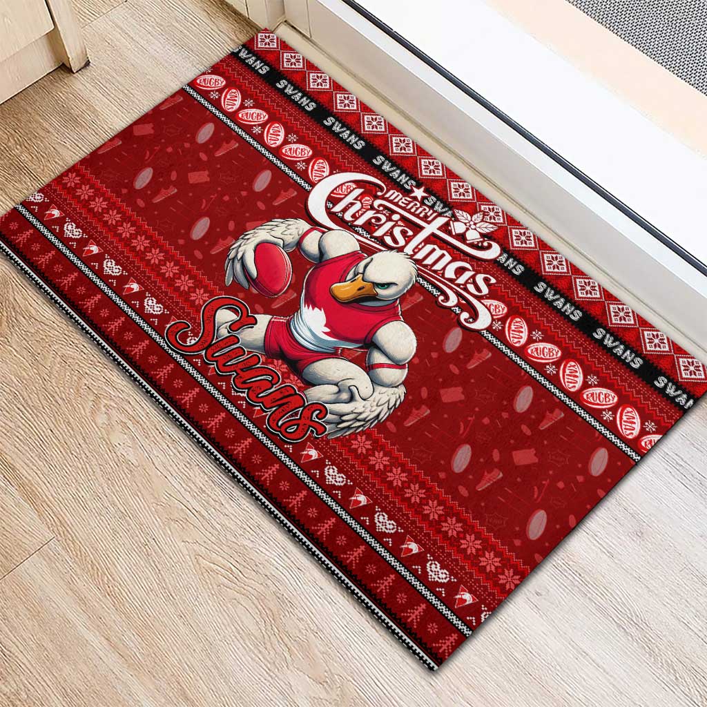 Swans Football Xmas Rubber Doormat Australia AFL Mascot