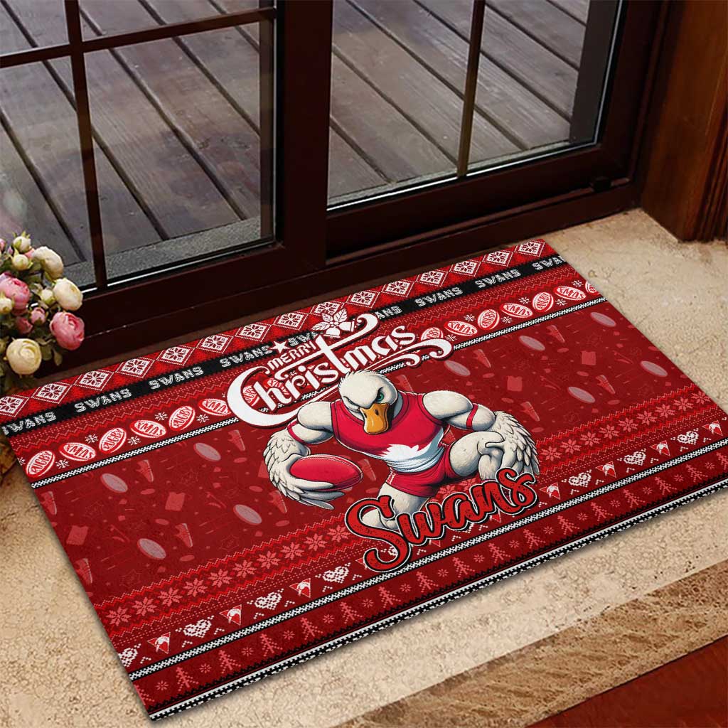 Swans Football Xmas Rubber Doormat Australia AFL Mascot