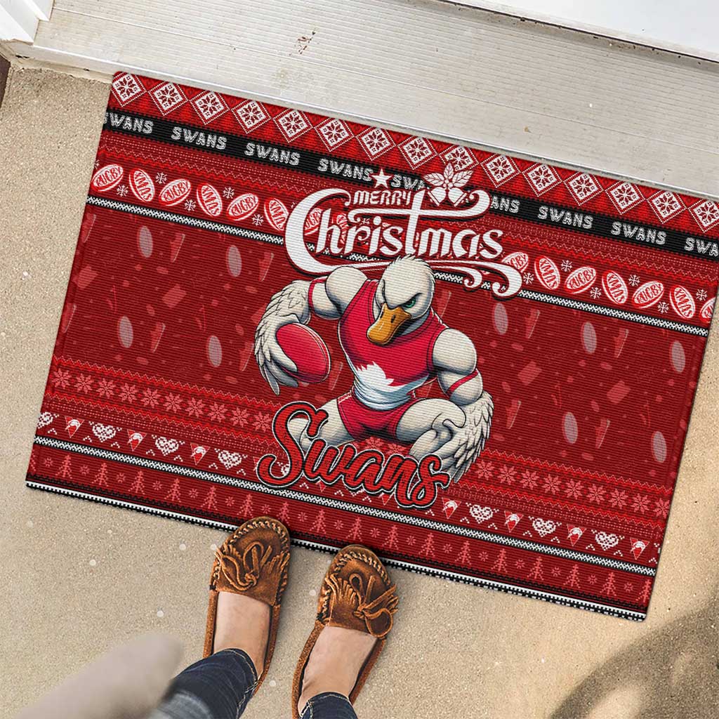 Swans Football Xmas Rubber Doormat Australia AFL Mascot