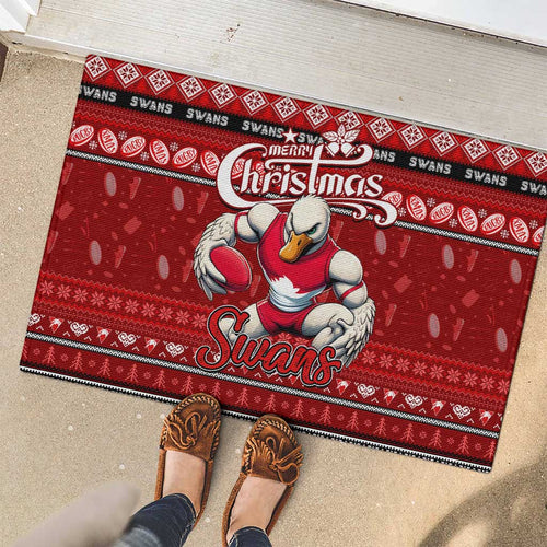 Swans Football Xmas Rubber Doormat Australia AFL Mascot