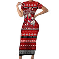 Personalized Swans Rugby Xmas Short Sleeve Bodycon Dress Australia AFL Mascot