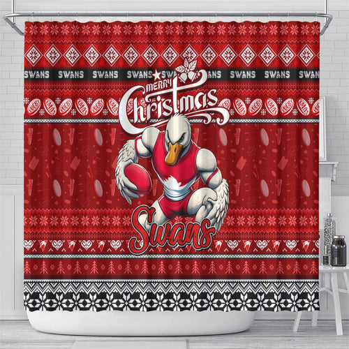 Swans Football Xmas Shower Curtain Australia AFL Mascot
