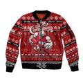 Personalized Swans Rugby Xmas Sleeve Zip Bomber Jacket Australia AFL Mascot