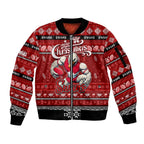 Personalized Swans Rugby Xmas Sleeve Zip Bomber Jacket Australia AFL Mascot