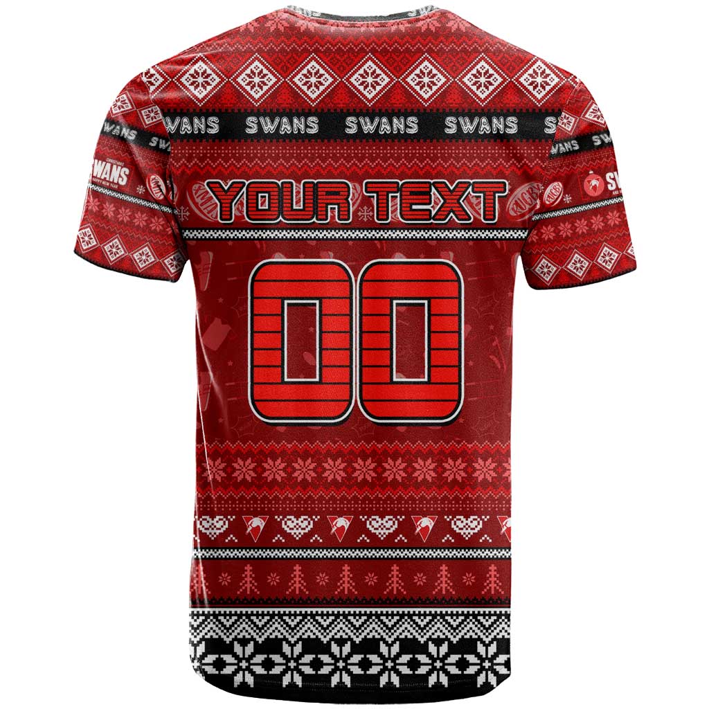 Personalized Swans Rugby Xmas T Shirt Australia AFL Mascot