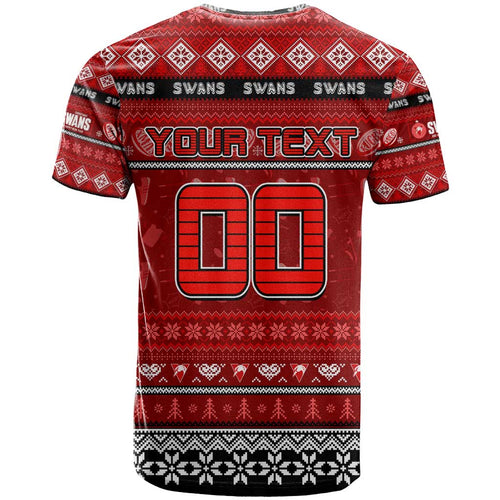 Personalized Swans Rugby Xmas T Shirt Australia AFL Mascot