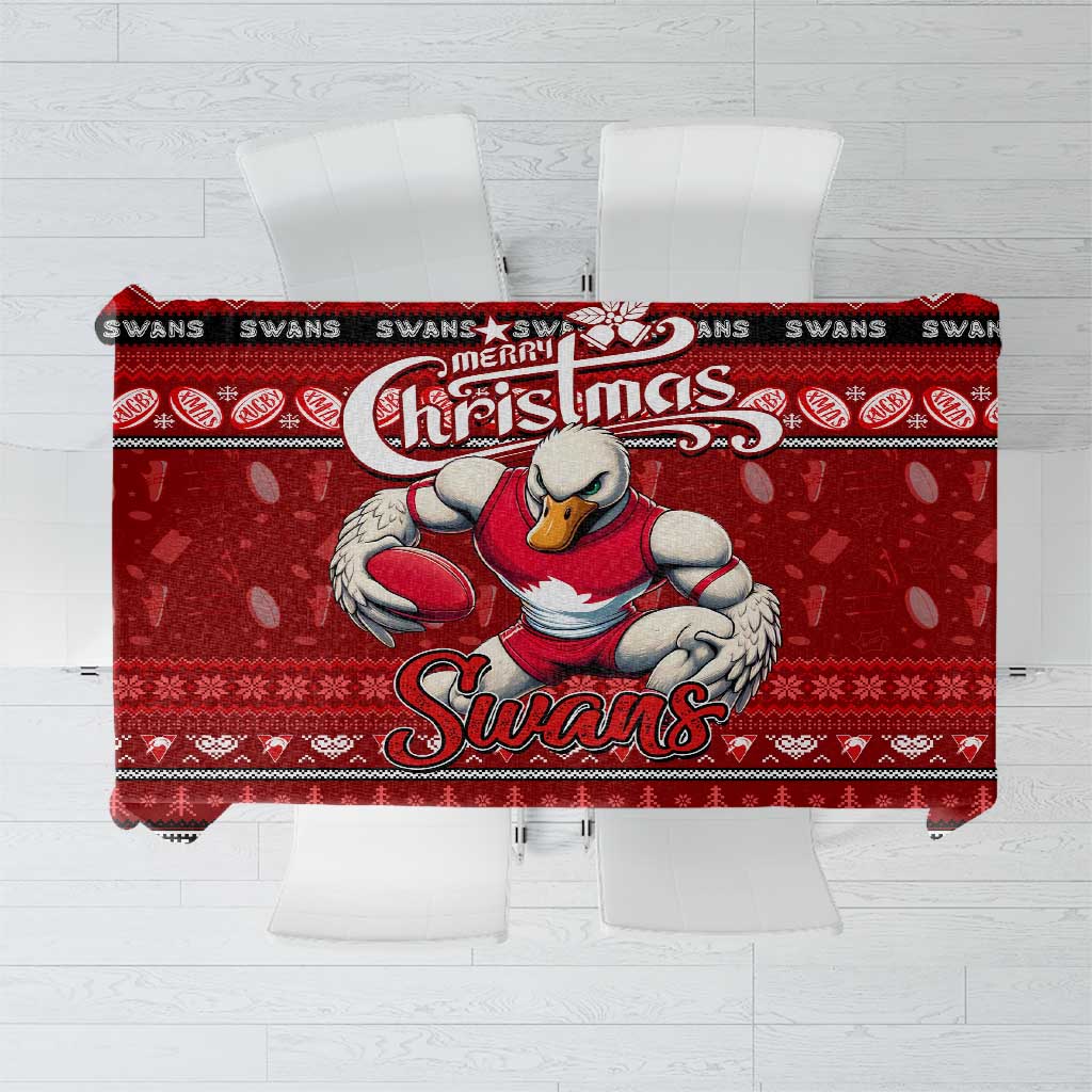 Swans Football Xmas Tablecloth Australia AFL Mascot