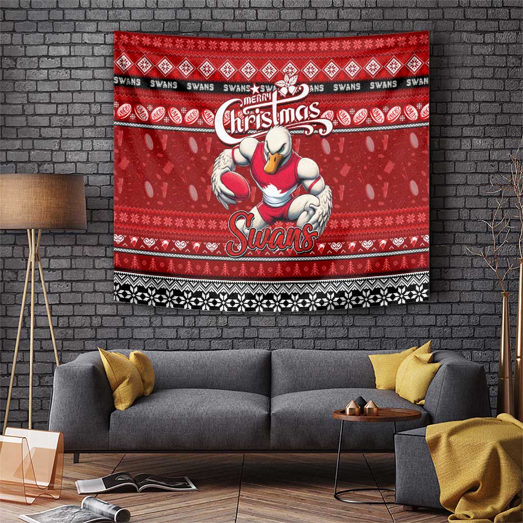 Swans Football Xmas Tapestry Australia AFL Mascot