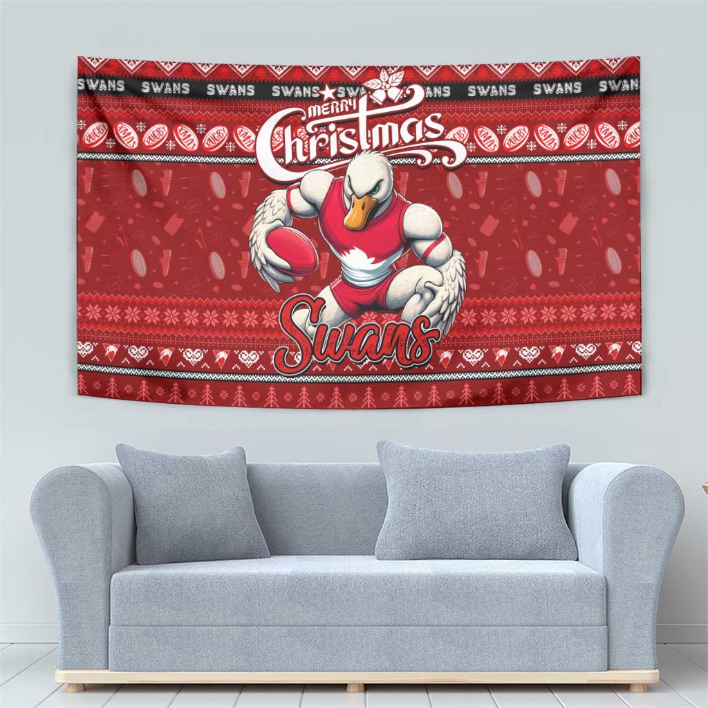 Swans Football Xmas Tapestry Australia AFL Mascot