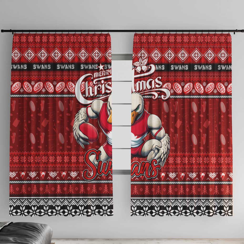 Swans Football Xmas Window Curtain Australia AFL Mascot