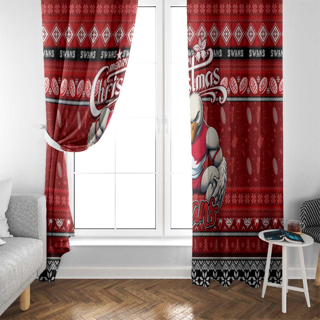 Swans Football Xmas Window Curtain Australia AFL Mascot