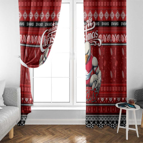Swans Football Xmas Window Curtain Australia AFL Mascot