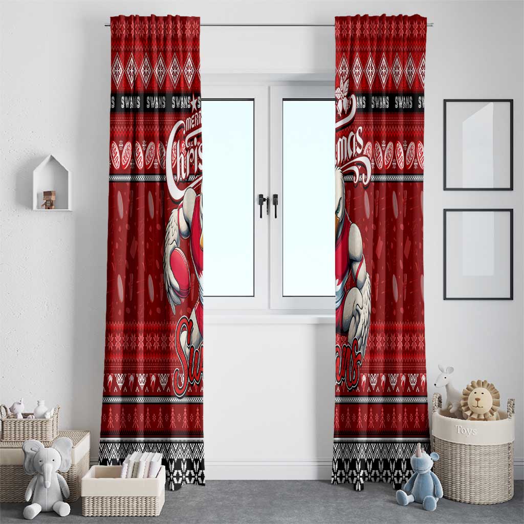 Swans Football Xmas Window Curtain Australia AFL Mascot