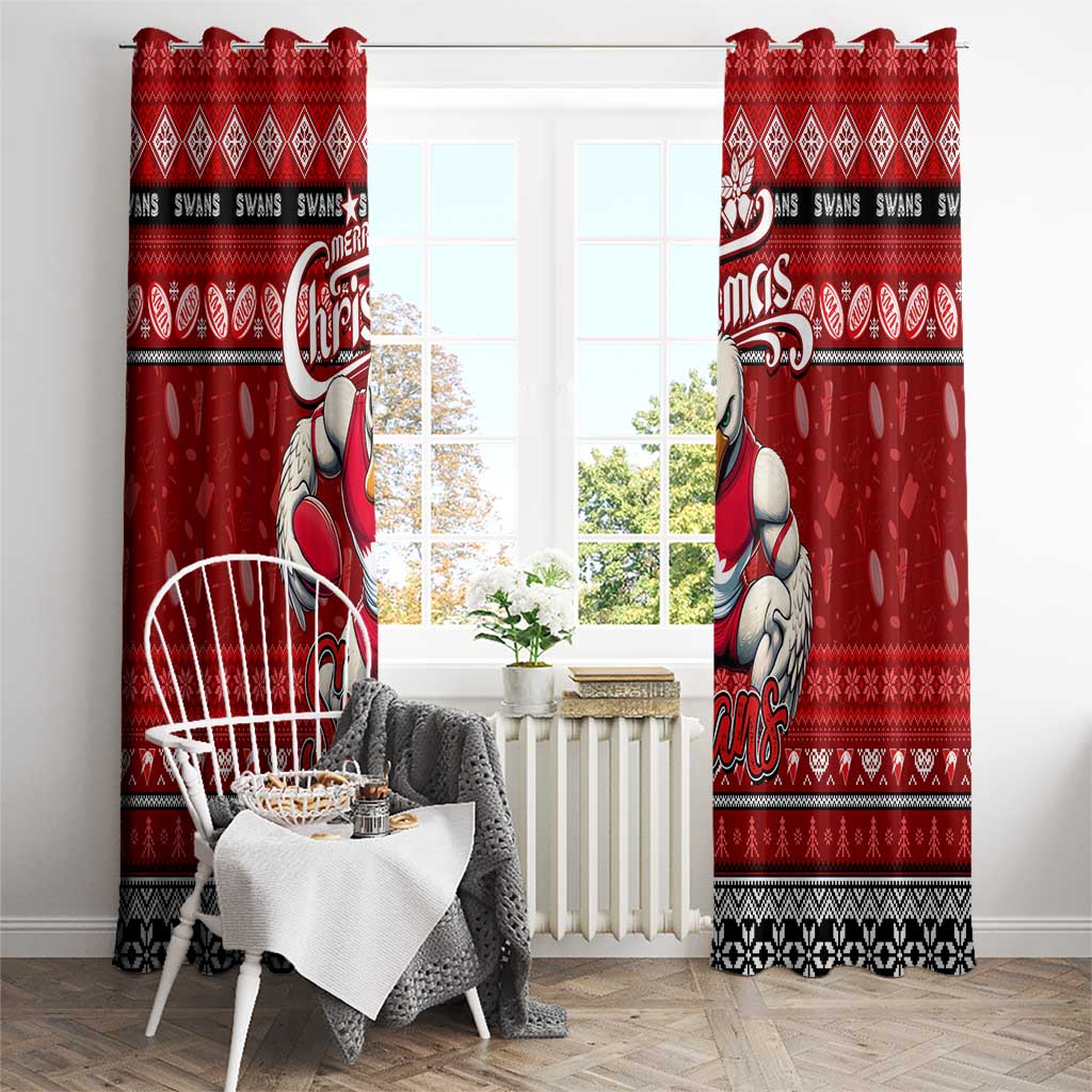 Swans Football Xmas Window Curtain Australia AFL Mascot