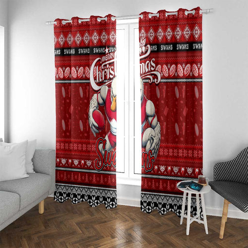 Swans Football Xmas Window Curtain Australia AFL Mascot