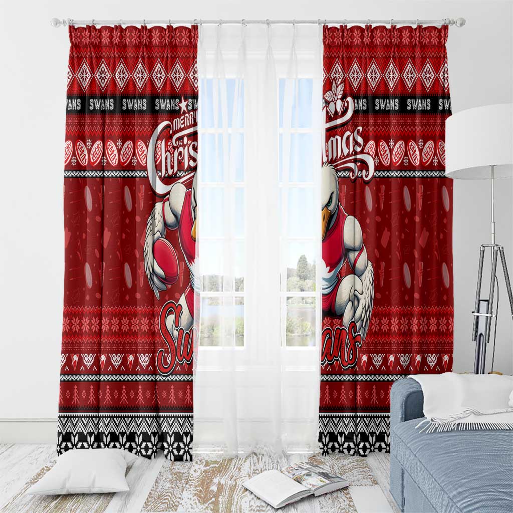 Swans Football Xmas Window Curtain Australia AFL Mascot