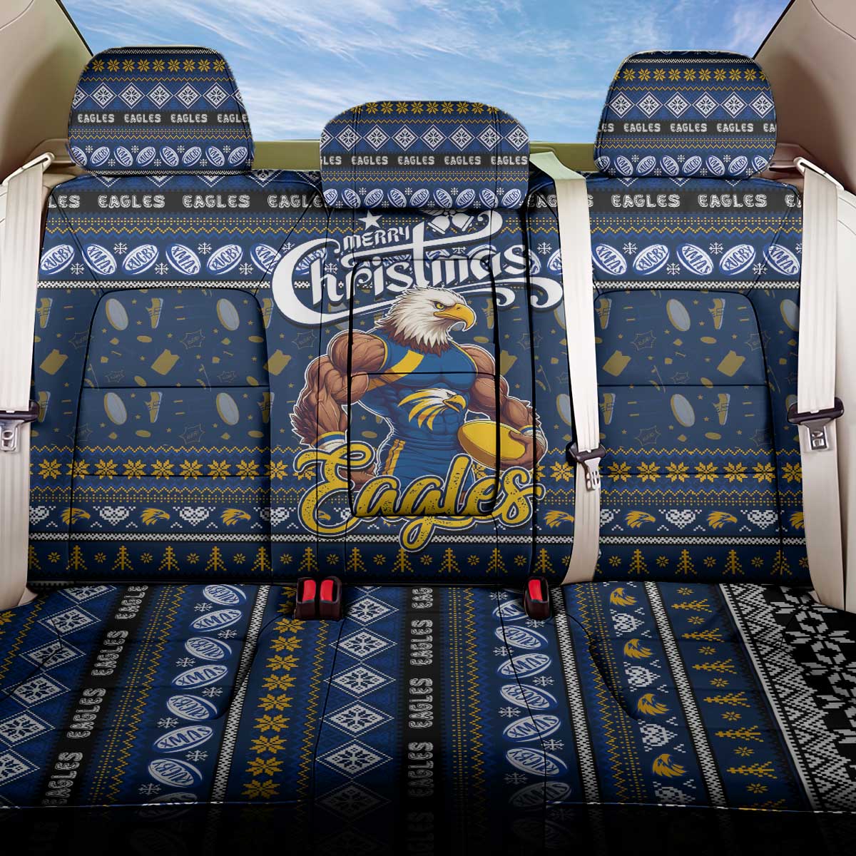 Eagles Football Xmas Back Car Seat Cover Australia AFL Mascot