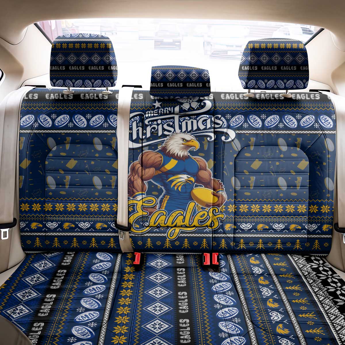 Eagles Football Xmas Back Car Seat Cover Australia AFL Mascot