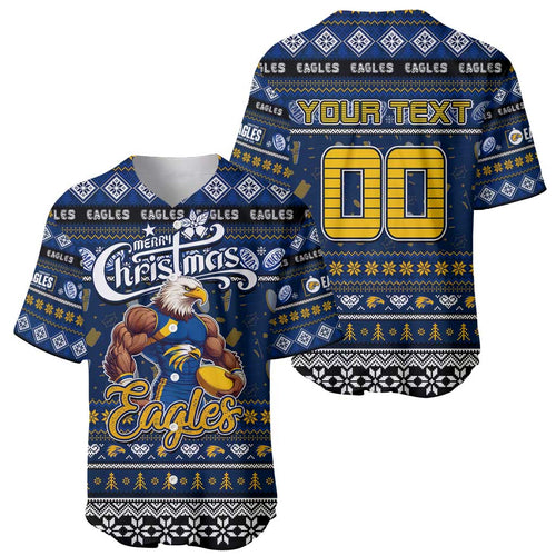 Personalized Eagles Rugby Xmas Baseball Jersey Australia AFL Mascot