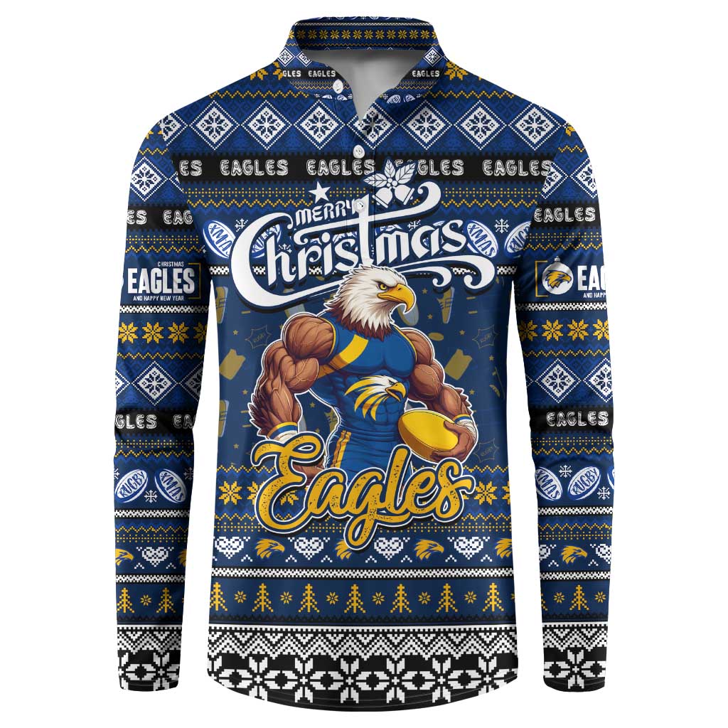 Personalized Eagles Rugby Xmas Button Sweatshirt Australia AFL Mascot