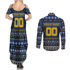 Personalized Eagles Rugby Xmas Couples Matching Summer Maxi Dress and Long Sleeve Button Shirt Australia AFL Mascot