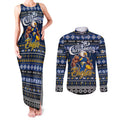 Personalized Eagles Rugby Xmas Couples Matching Tank Maxi Dress and Long Sleeve Button Shirt Australia AFL Mascot