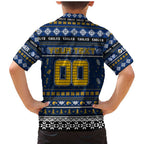 Personalized Eagles Rugby Xmas Family Matching Mermaid Dress and Hawaiian Shirt Australia AFL Mascot