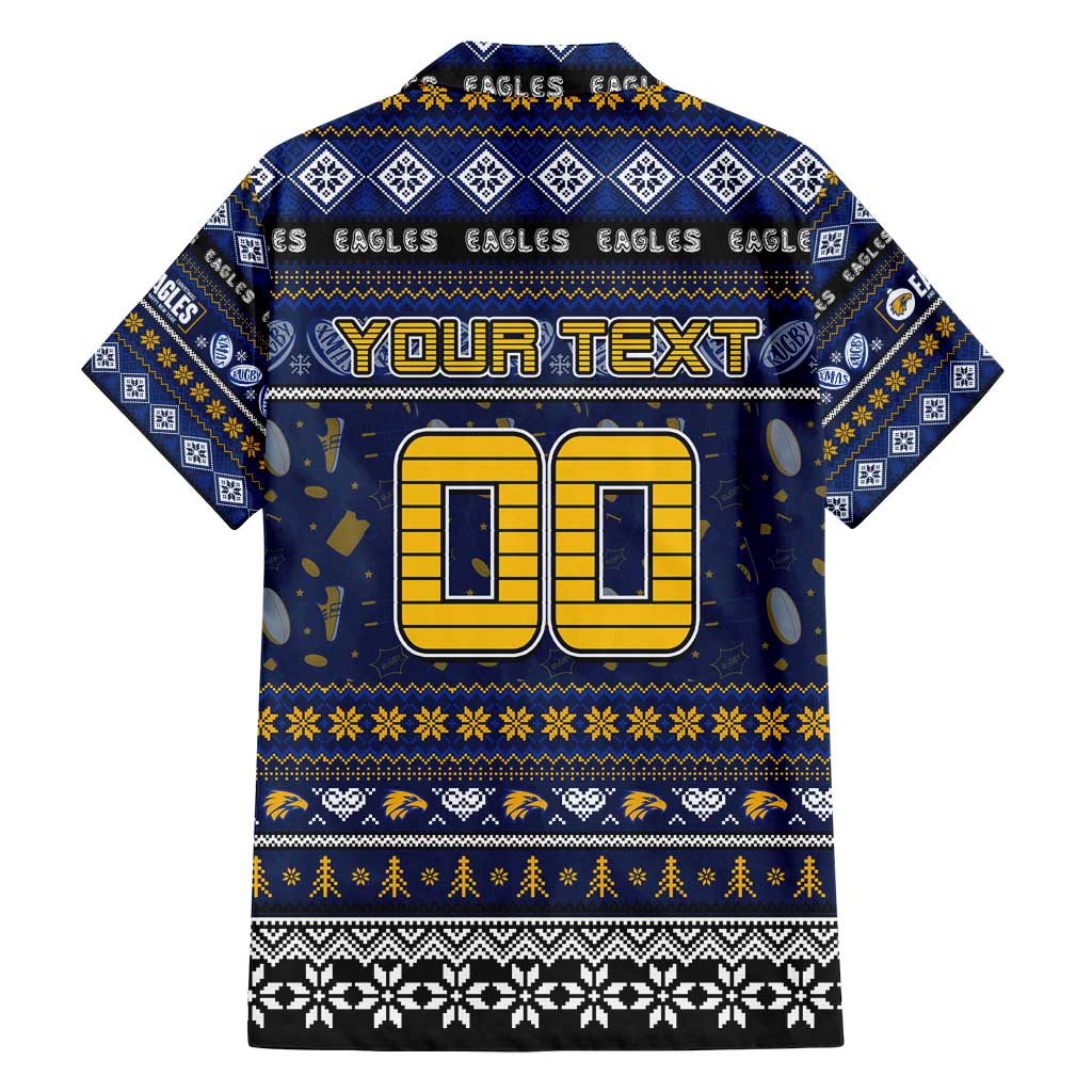 Personalized Eagles Rugby Xmas Family Matching Off Shoulder Maxi Dress and Hawaiian Shirt Australia AFL Mascot