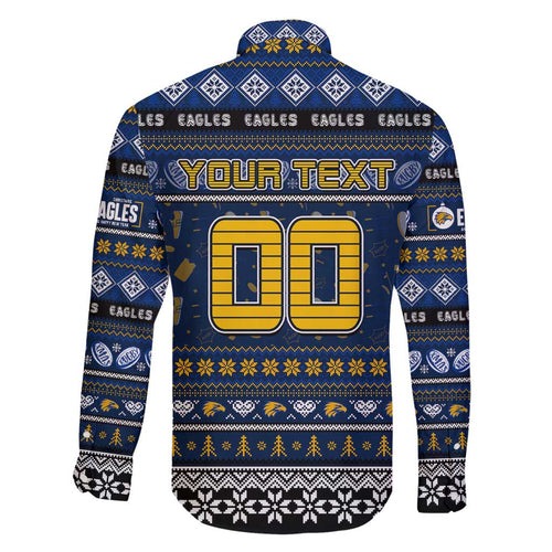 Personalized Eagles Rugby Xmas Family Matching Puletasi and Hawaiian Shirt Australia AFL Mascot
