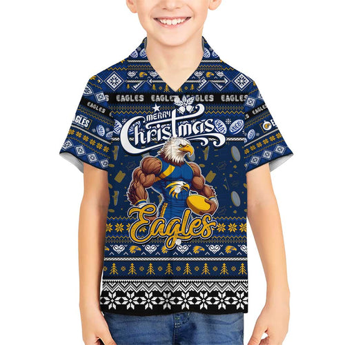 Personalized Eagles Rugby Xmas Hawaiian Shirt Australia AFL Mascot