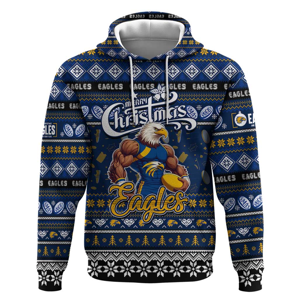 Personalized Eagles Rugby Xmas Hoodie Australia AFL Mascot