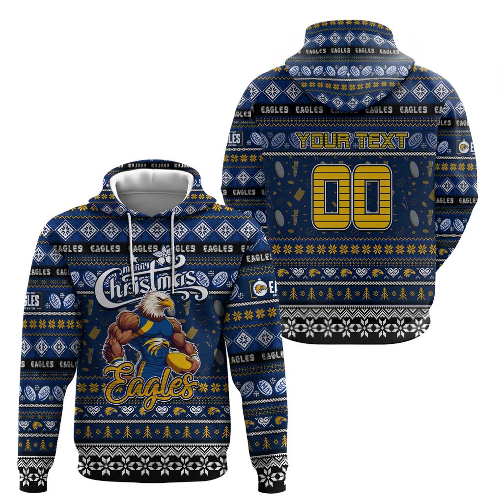 Personalized Eagles Rugby Xmas Hoodie Australia AFL Mascot