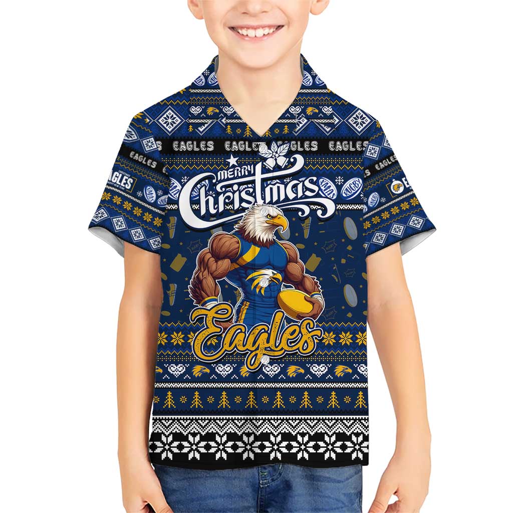 Personalized Eagles Rugby Xmas Kid Hawaiian Shirt Australia AFL Mascot