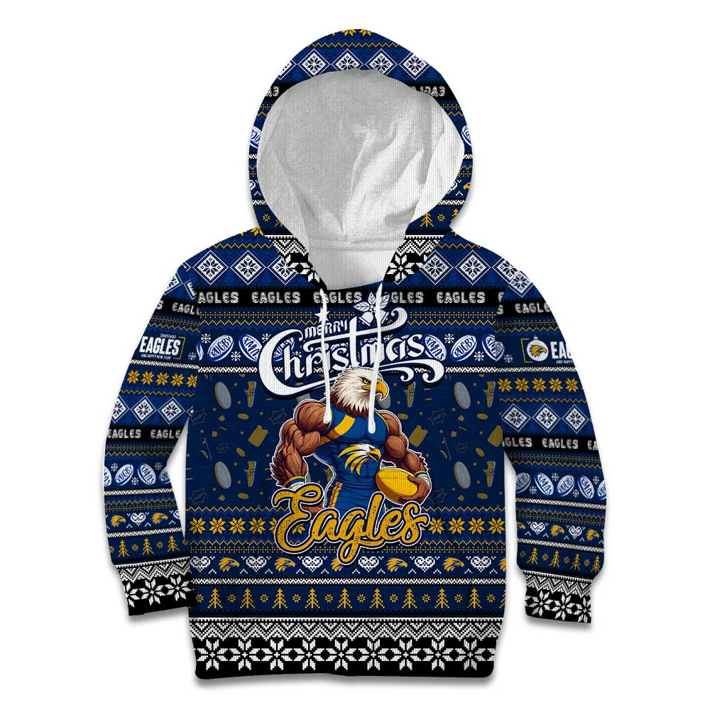 Personalized Eagles Rugby Xmas Kid Hoodie Australia AFL Mascot