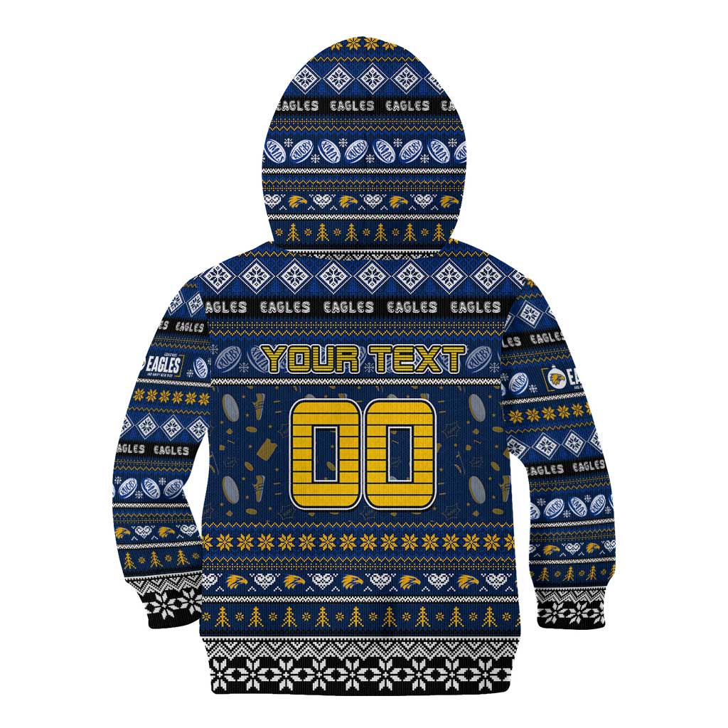 Personalized Eagles Rugby Xmas Kid Hoodie Australia AFL Mascot