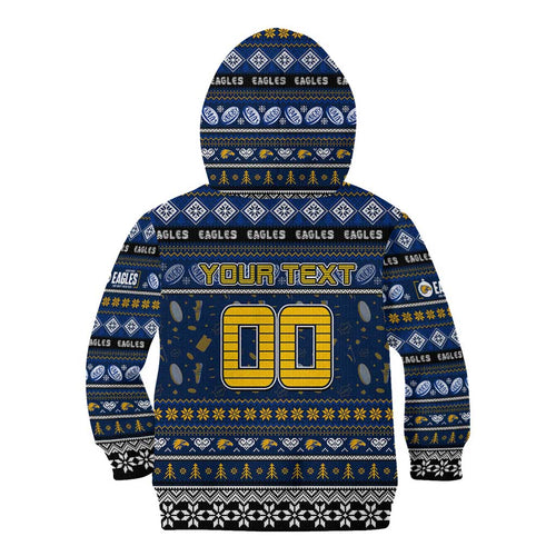 Personalized Eagles Rugby Xmas Kid Hoodie Australia AFL Mascot