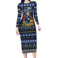 Personalized Eagles Rugby Xmas Long Sleeve Bodycon Dress Australia AFL Mascot