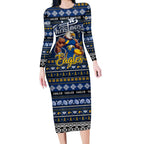 Personalized Eagles Rugby Xmas Long Sleeve Bodycon Dress Australia AFL Mascot