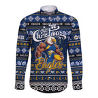 Personalized Eagles Rugby Xmas Long Sleeve Button Shirt Australia AFL Mascot