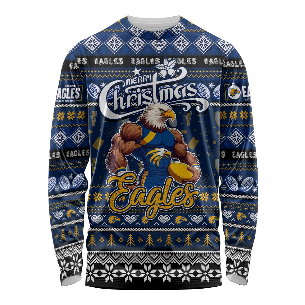 Personalized Eagles Rugby Xmas Long Sleeve Shirt Australia AFL Mascot