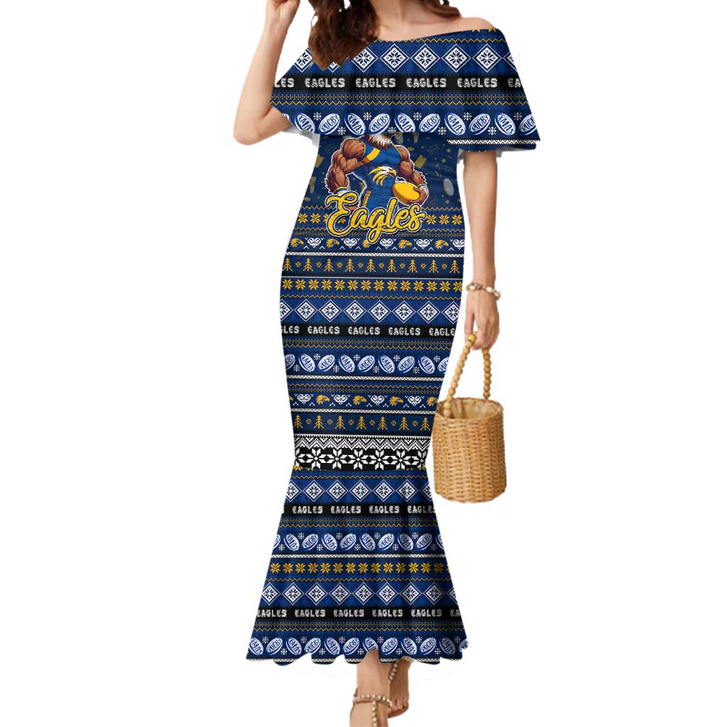 Personalized Eagles Rugby Xmas Mermaid Dress Australia AFL Mascot